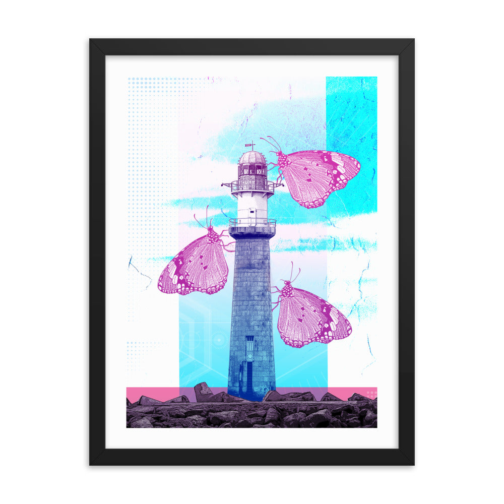 Butterflies On The Lighthouse (18 x 24 in)