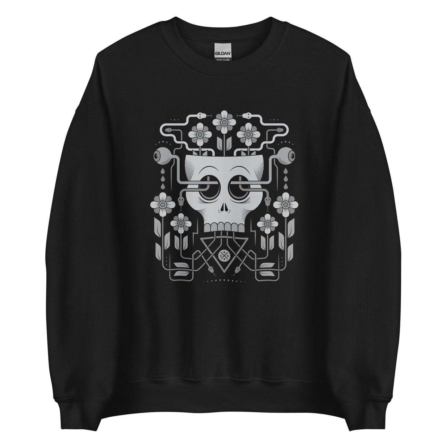 Snakes and Flowers Skull Sweatshirt