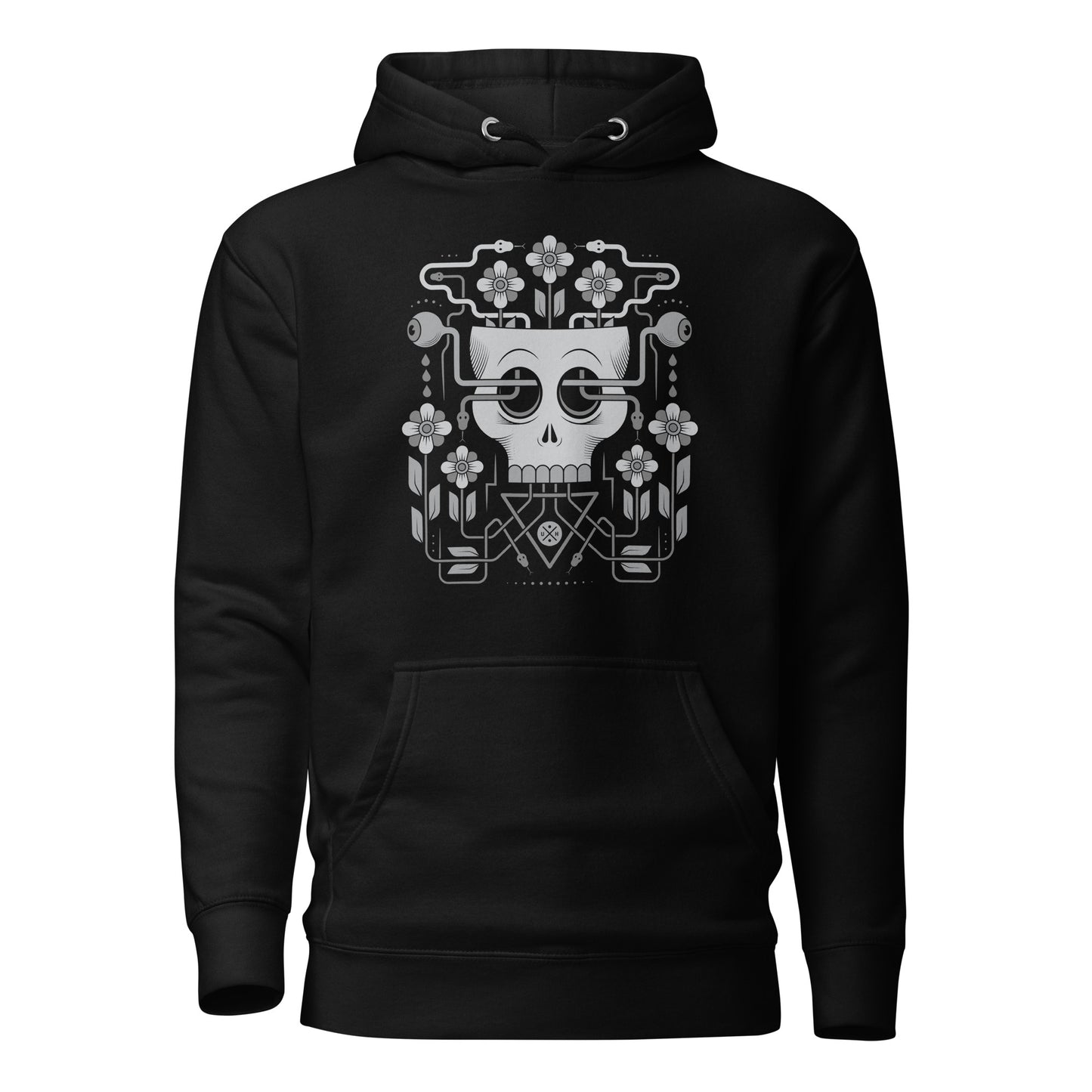 Snakes and Flowers Skull Hoodie