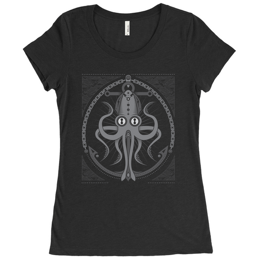 Squid and Anchor Tri-blend Scoop Neck T