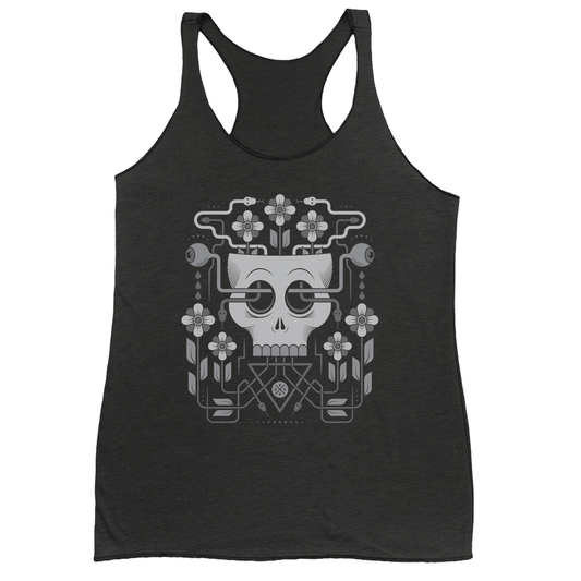 Snakes and Flowers Skull Tank Top